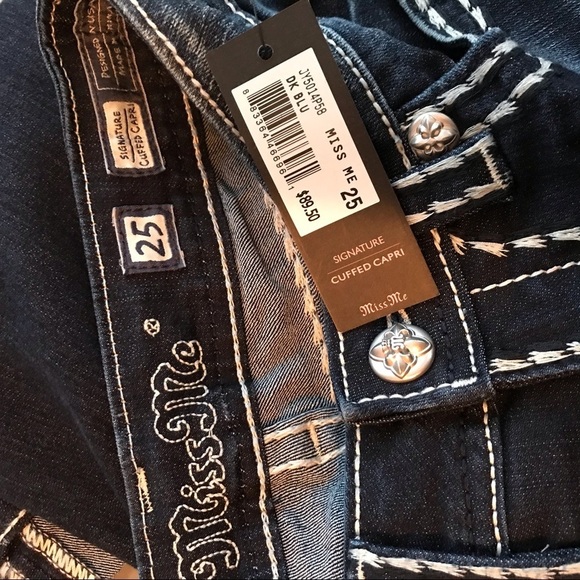 Miss Me CLASSIC COOL BIG STITCH CAPRI 25 - Picture 4 of 10